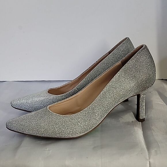 Paul Green Beth Pointed Toe Pump In Silver Sparkle New without box - Picture 2 of 10
